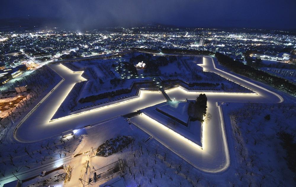北海道　函館「五稜郭」の夜景